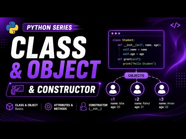 Python Classes, Objects & Constructor in One Shot | Python OOP Basics | Learn AI with Isha #ML #AI