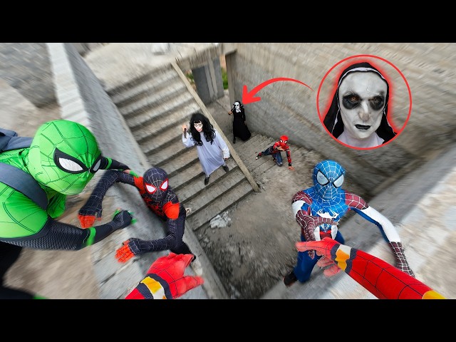 Team Spider-Man Battles The Nun & Serbian Dancing Lady in a Haunted Monastery ( Action POV )