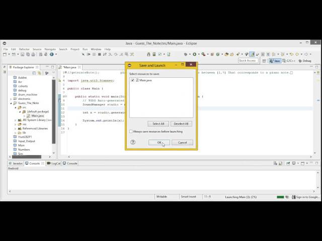 Selection Statements - Guess The Note - Eclipse