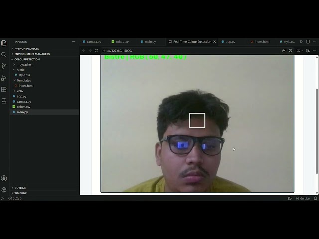 Real-Time Colour Detection Web Application using Python, Flask & OpenCV | Computer Vision Project