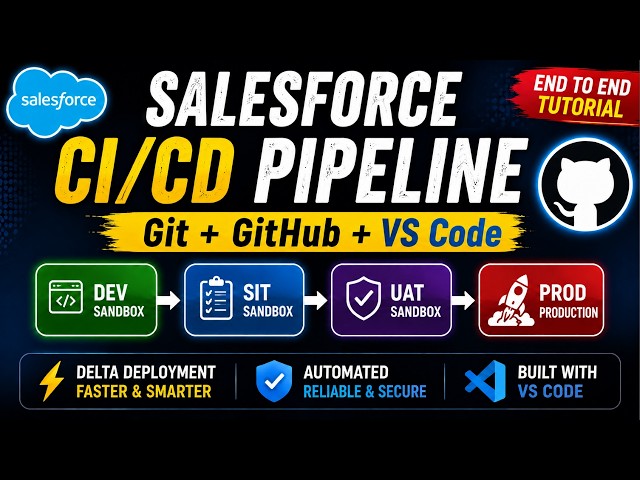 Salesforce CI/CD Pipeline from Scratch | Git, GitHub & VS Code | DEV → SIT → UAT → PROD