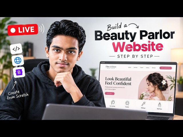 Building & Hosting a Beauty Parlor Website from Scratch (100% Live Coding)
