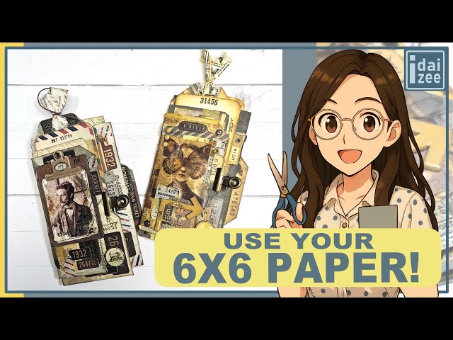 Tutorial de minilibro | Usa tu papel de una sola cara de 6x6 (¡maravilla de una hoja de 12x12!)