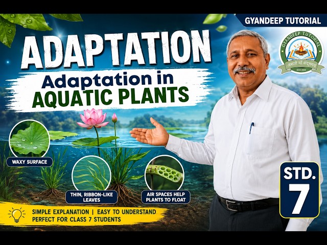🌿 Adaptation & Adaptation in Aquatic Plants | Class 7Gyandeep Tutorials By Tushar Sir