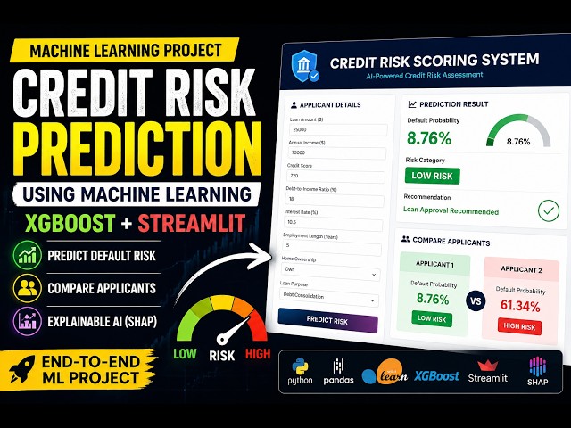 Credit Risk Prediction System using Machine Learning | XGBoost + Streamlit (Full Demo)