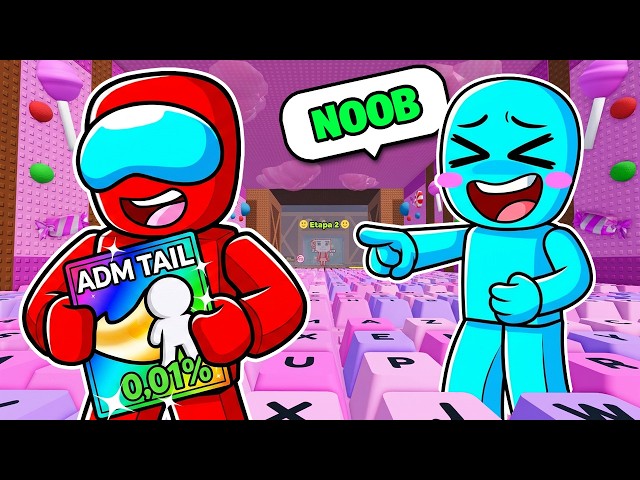 I TROLLED AWITA by PRETENDING TO BE A NOOB in ESCAPE THE KEYBOARD on Roblox!
