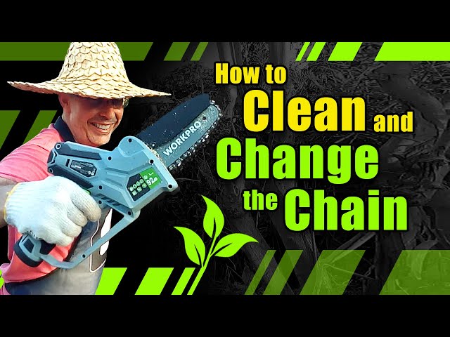 How to clean and change the chain of the WORKPRO Cordless Mini Chain Saw