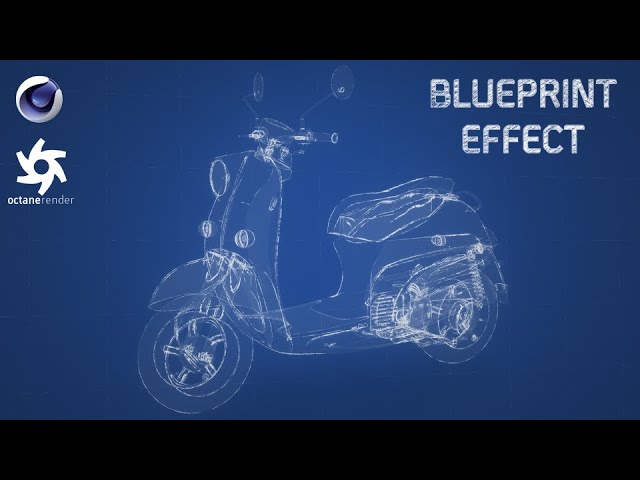Blueprint render style C4D+Octane