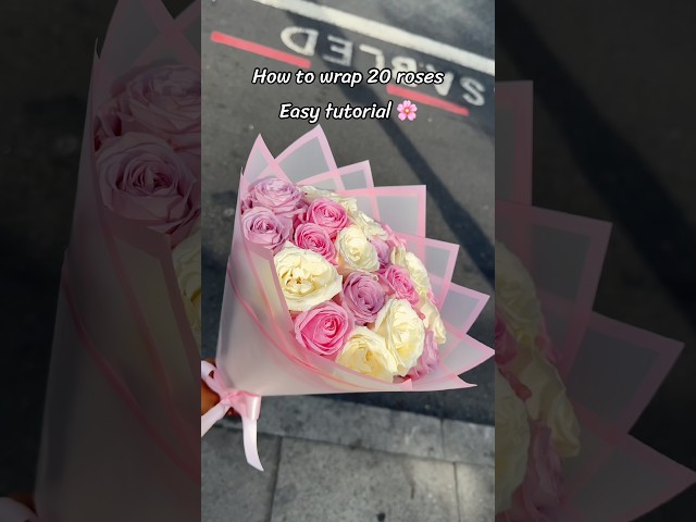 Easy flower wrapping technique 👩‍🎤#tutorial #diy #yt #shorts #explore #ytshorts #flowers