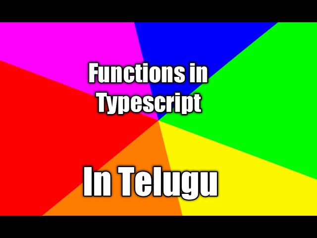 How to Create a Function in TypeScript in Telugu