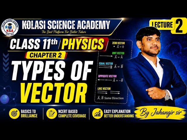 🔥Class 11 Physics Chapter 2 | Types of Vectors | Vector के प्रकार | Lecture 2 | By Jahangir Sir