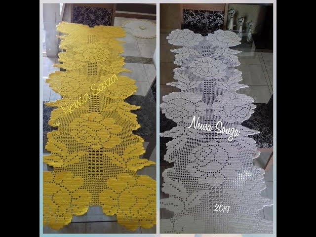 Rose Table Runner Part 10 #filetcrochet