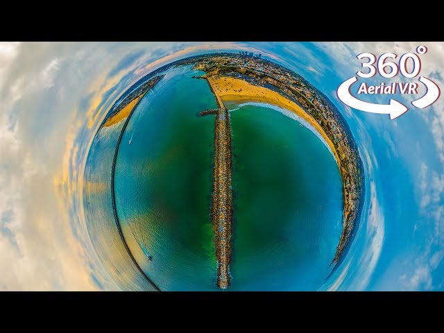 Corona del Mar beach Aerial 360° Tiny Planet inception VR experience | shot on GoPro Fusion
