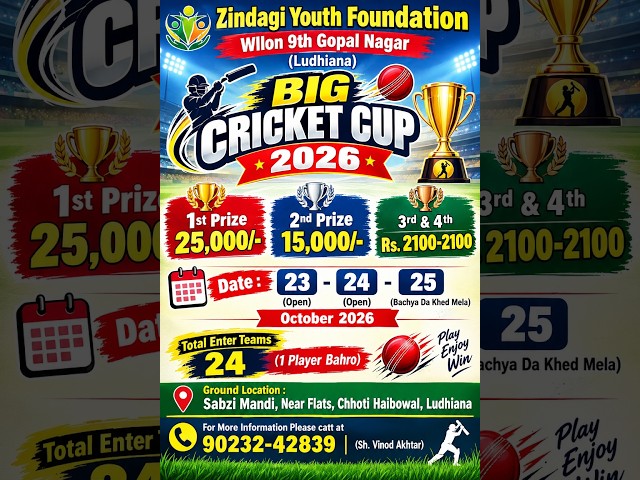 Day-1|| Gopal Nagar (Ldh.) Cricket Cup 2026 @ludhianasportslive.AnilDixit