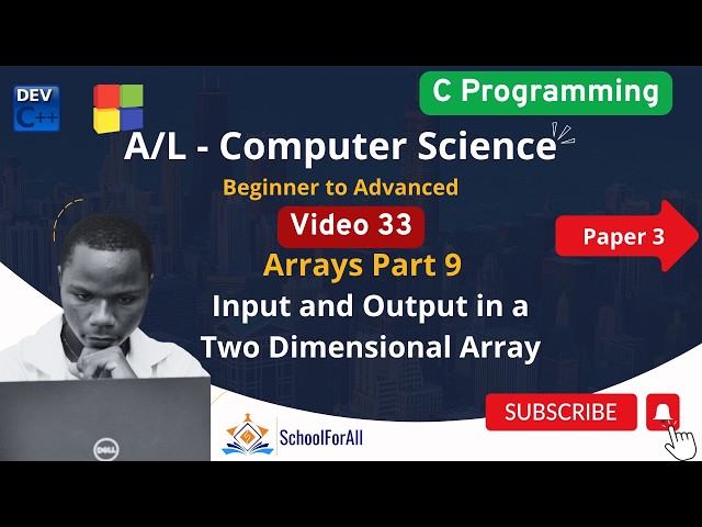 Video 33 Input and Output in a Two Dimensional Array