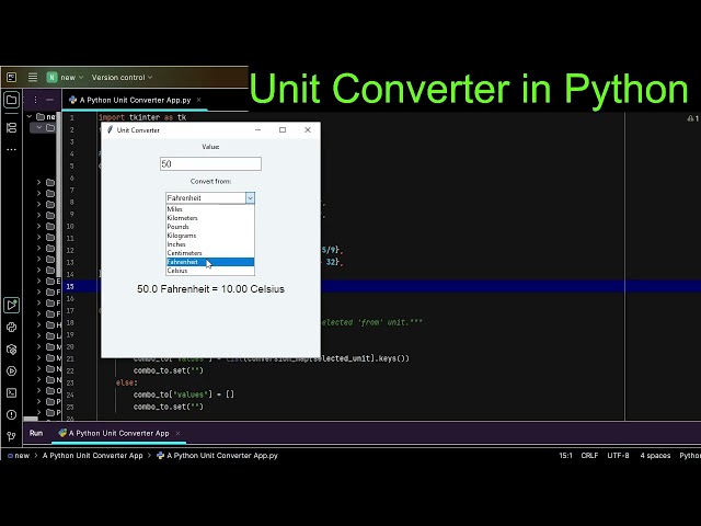 "Build a Simple Unit Converter App in Python Tkinter: Length, Temperature & Weight Conversions"