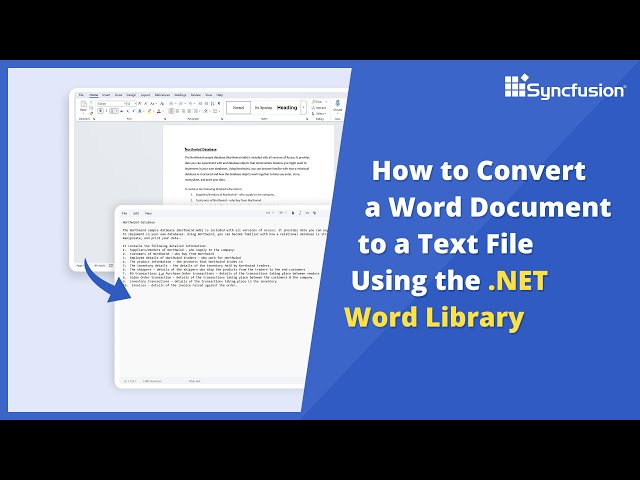 Convert a Word Document to a Text File Using the .NET Word Library