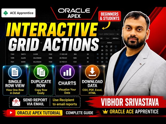 Oracle APEX Interactive Grid Tutorial for Beginners | Single Row, Charts, Duplicate & Export