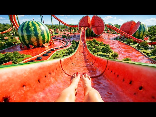 Satisfying AI ASMR Magical Waterslide – Surreal Slides of Many Materials