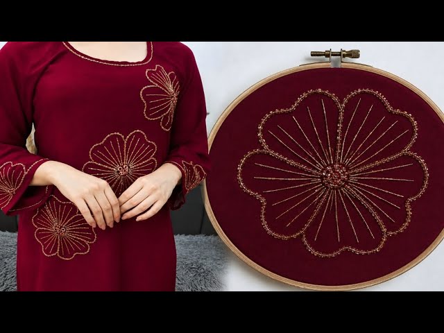Pinterest Inspired Beads Work Embroidery on Dress | Easy Hand Embroidery Tutorial