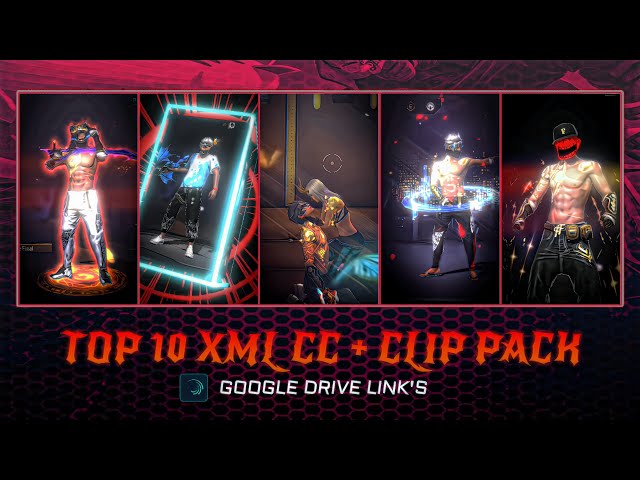 FREE FIRE TOP 10 XML CC + CLIPS | ( G - DRIVE ) 🔥| FREE FIRE CLIPS PACK | TOP 10 EMOTE CLIPS ⬇️ #ff