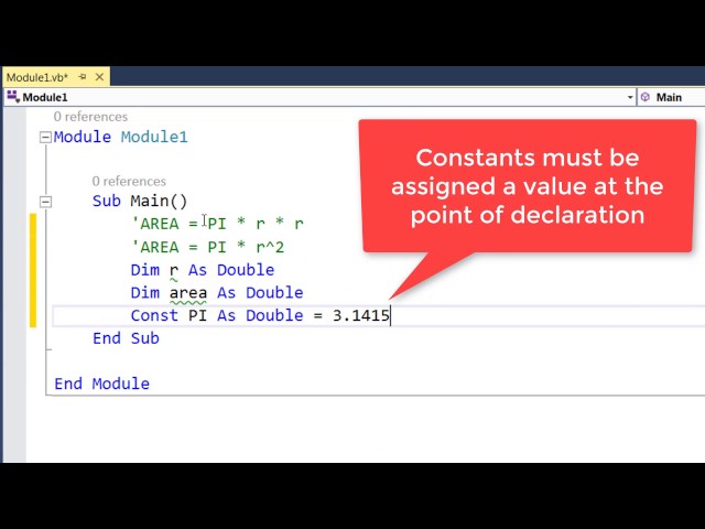 Visual Basic Variables and Constants Assign and Display