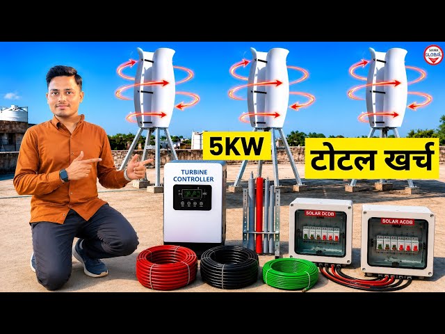🤑सबसे सस्ता 5KW Vertical Flower Wind Turbine क्या है सही कीमत?🔥Complete Setup (2026) | Full Details 