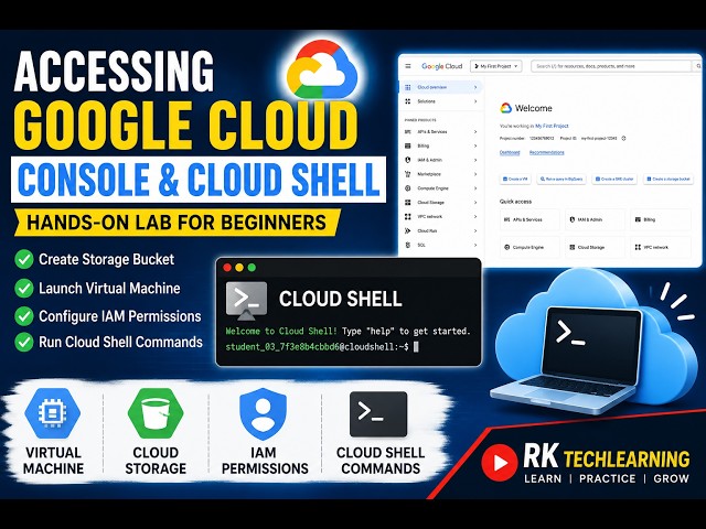Access Google Cloud Console & Cloud Shell | Create VM, Storage Bucket & IAM | Hands-on lab #gcp