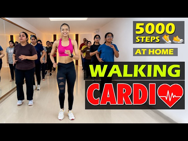 5000 Steps Walk at Home CARDIO 🏡 | Full Body Fat Burn Workout