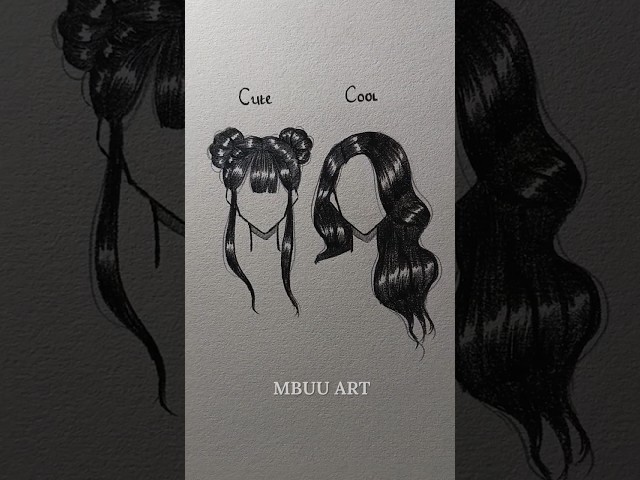 Drawing easy hair cute and cool✏️ #drawing #tutorial #howtodraw #sketch #art #shorts