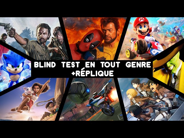 BLIND TEST TOUT GENRE | 80 extraits | (Film,Animation,Jeux Vidéo,Série,Réplique)