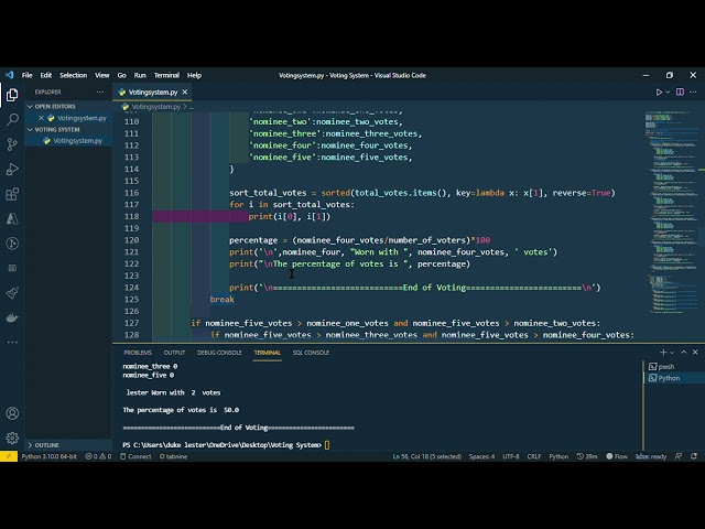 Basic Python Voting System