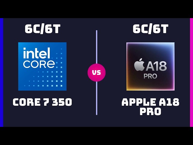 Intel Core 7 350 vs Apple A18 Pro (MacBook) – CPU Comparison
