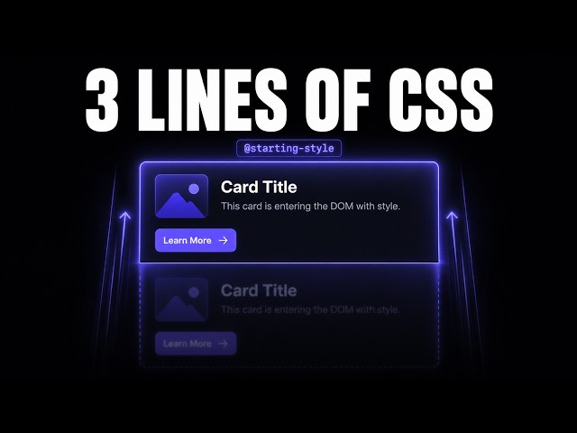 CSS Just Killed JavaScript Animations | @starting-style is a Game Changer