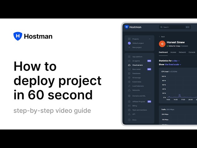 Deploy a Cloud Server in 60 Seconds. Hostman Tutorial
