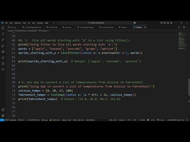 ✅ Day 9: Mastering Lambda, Map & Filter in Python | Hands-on Practice#PythonDay9 #PythonLearning