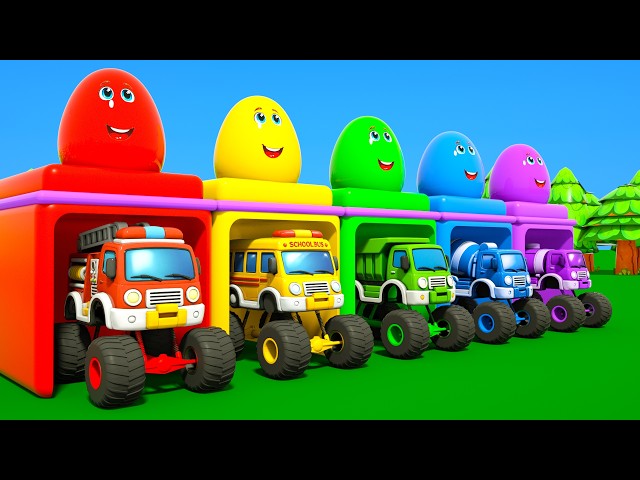Magical colorful cars and surprise eggs | 🌈Learning colors for children | DuZoo Spanish