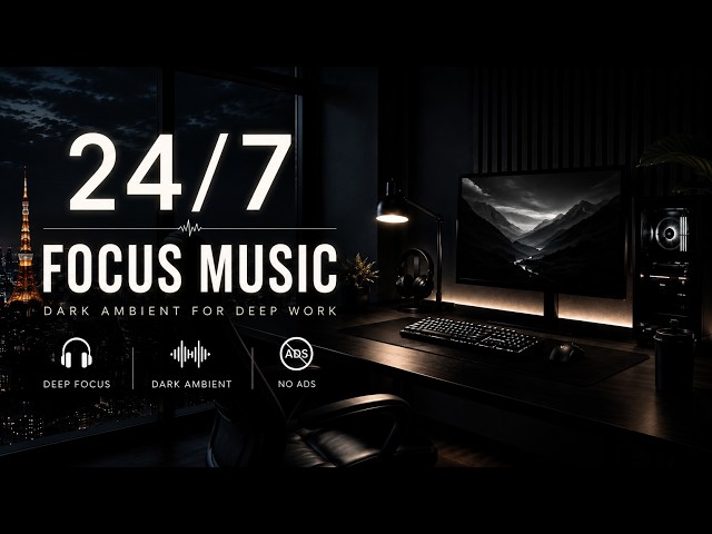 Deep Work Music — 24/7 Dark Ambient Radio for Coding, Writing & Deep Focus