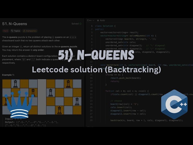 51. N-Queens Leetcode solution in C++.  #cpp #leetcode