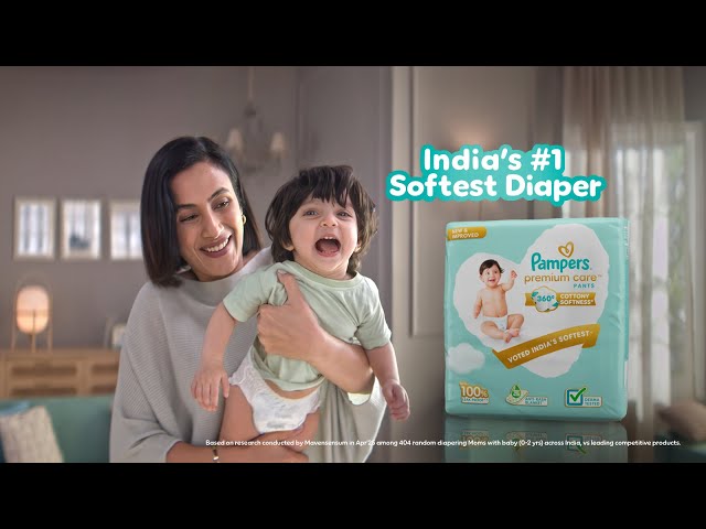 Sooooo soft it lets your baby feel freeeee with Pampers Premium Care Diapers