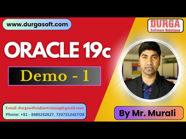 ORACLE 19c tutorials || Demo - 1 || by Mr. Murali On 16-03-2026 @9AM (IST)