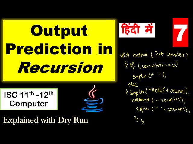 Output Prediction in Recursion | Part -7 | Recursion | Output Prediction | ISC 11th-12th