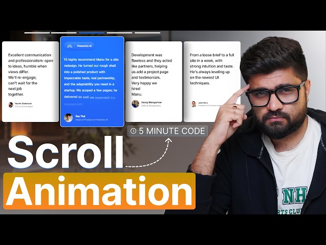Recreating Aceternity's Scroll Animation | 5 Minute Animation | Manu Arora