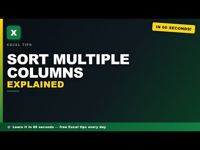 Sort Excel Data by Multiple Columns at Once 2024