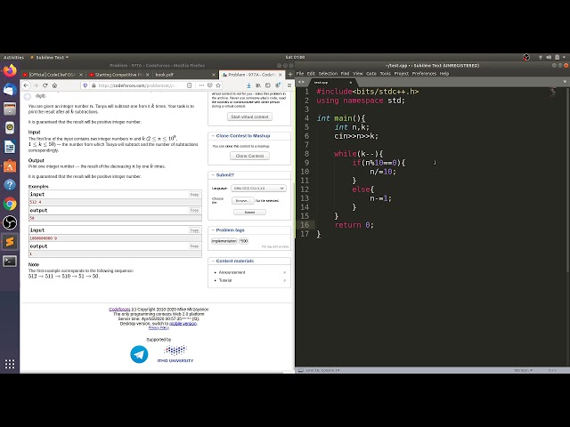 SOLVING MY FIRST PROBLEM ON CODE FORCES