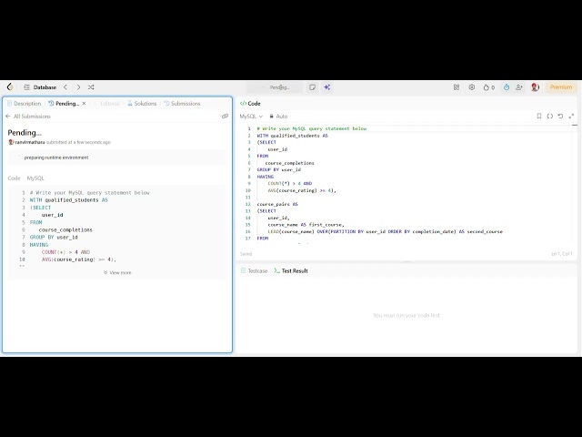 LeetCode SQL Problem - Most Common Course Pairs #leetcode #sql