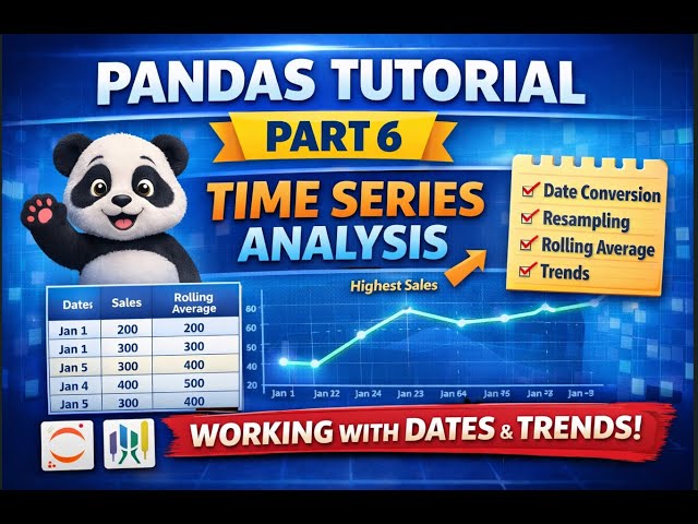 Pandas Part 6 | Time Series Data Analysis in Python | Dates, Trends & Resampling 🐼📊