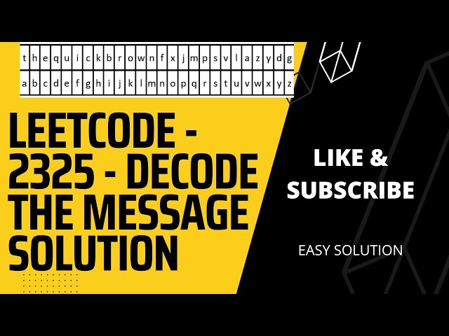 Decode the Message - Leetcode 2325 - Python