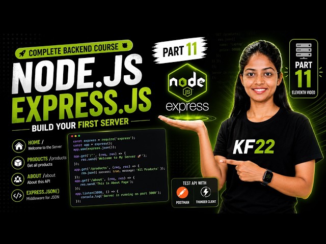 Express.js Server Setup in 1 Shot 🔥 | Basic Routes in Node.js | Part 11