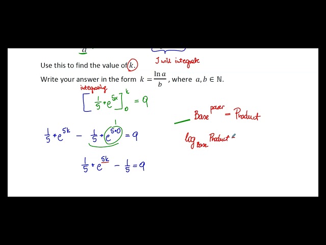L.C. Maths H.L. 2025 Q3 (c): Solve for k using ln